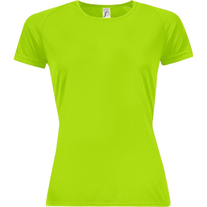 Футболка женская Sporty Women 140 зеленый неон, размер L с логотипом