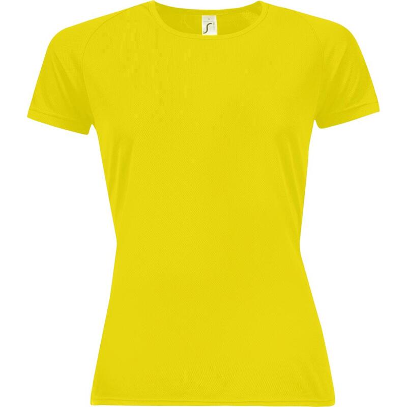 Футболка женская Sporty Women 140 желтый неон, размер L с логотипом