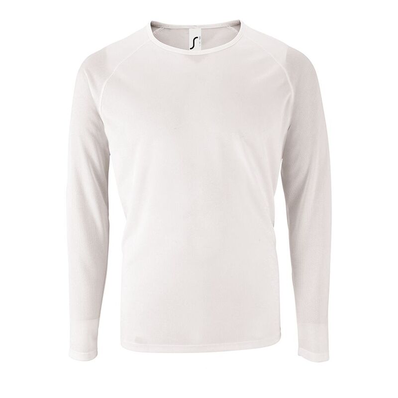 Футболка с длинным рукавом Sporty LSL Men белая, размер 3XL с логотипом