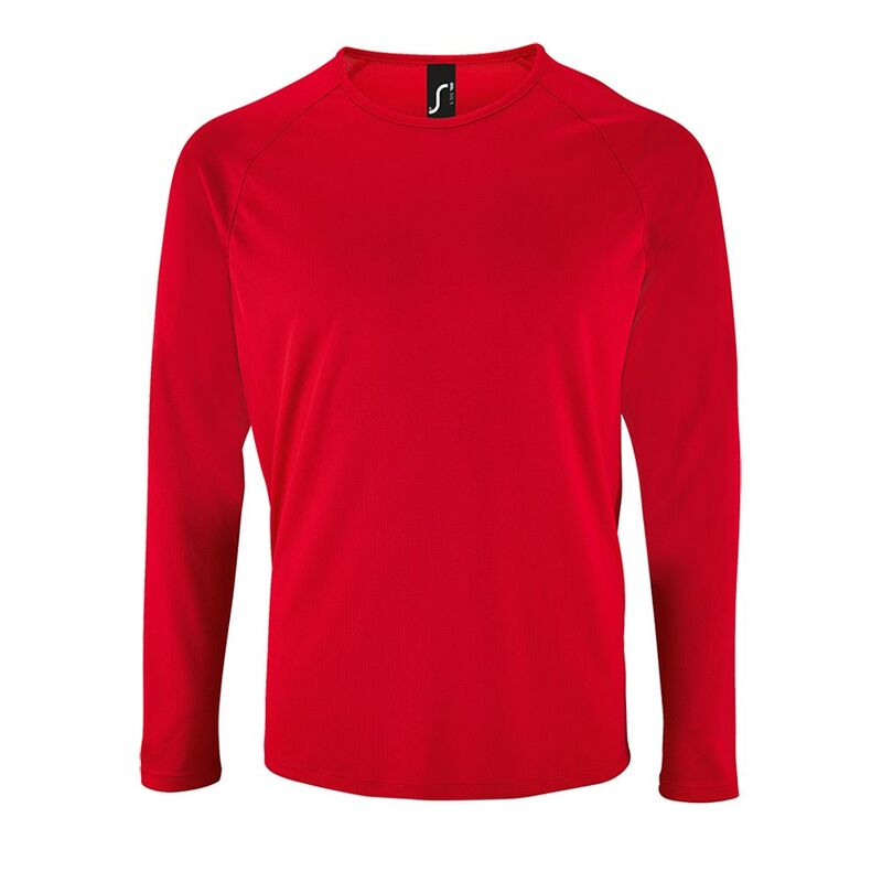 Футболка с длинным рукавом Sporty LSL Men красная, размер 3XL с логотипом