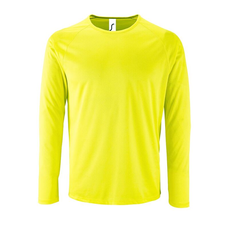 Футболка с длинным рукавом Sporty LSL Men желтый неон, размер 3XL с логотипом