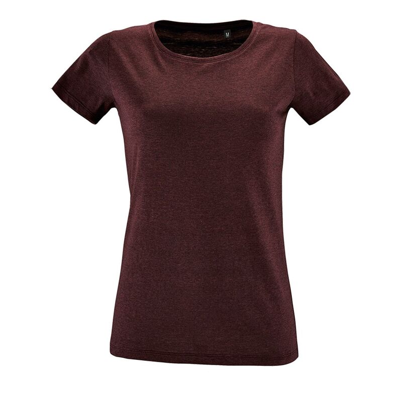 Футболка женская Regent Fit Women бордовый меланж, размер L с логотипом