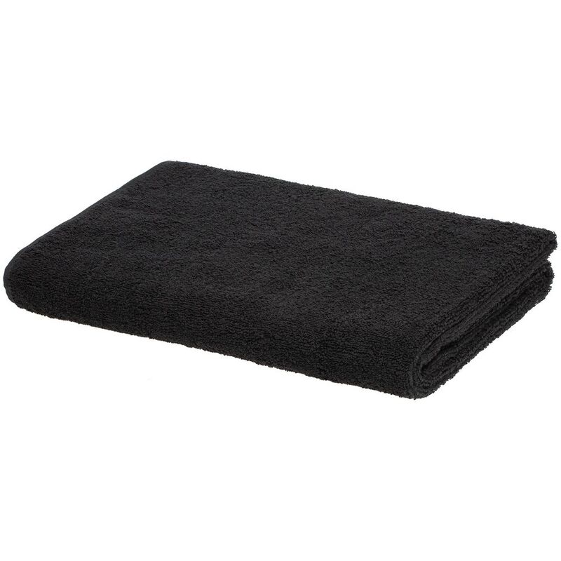 Полотенце отельное For Rooms, большое, черное с логотипом