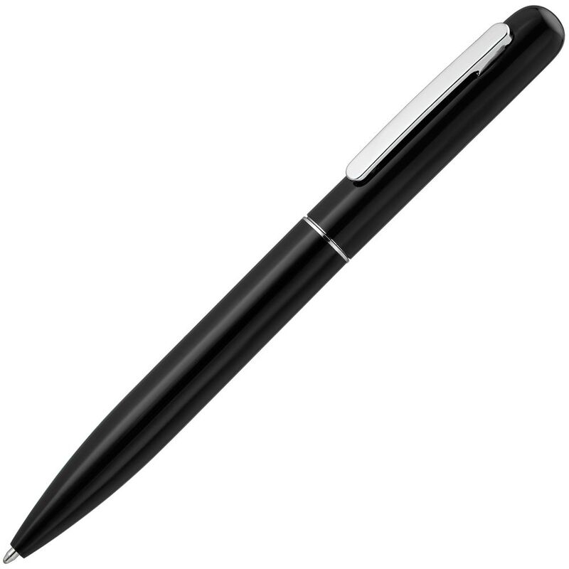 Ручка шариковая Scribo, черная с логотипом