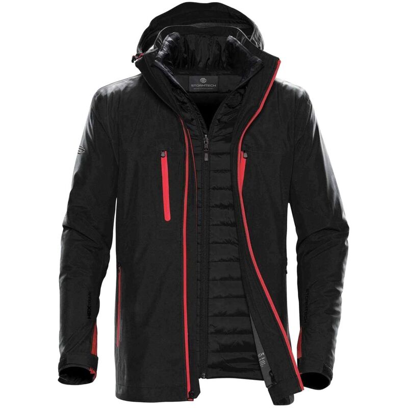 Куртка-трансформер мужская Matrix черная с красным, размер 3XL с логотипом