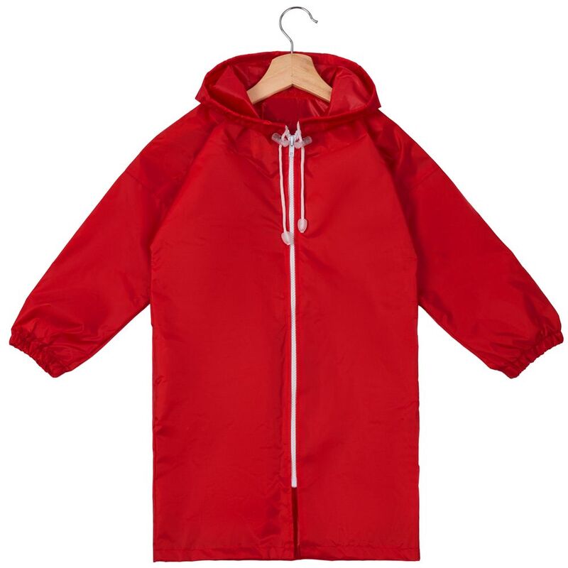 Дождевик детский Rainman Kids красный, 7-9 лет с логотипом