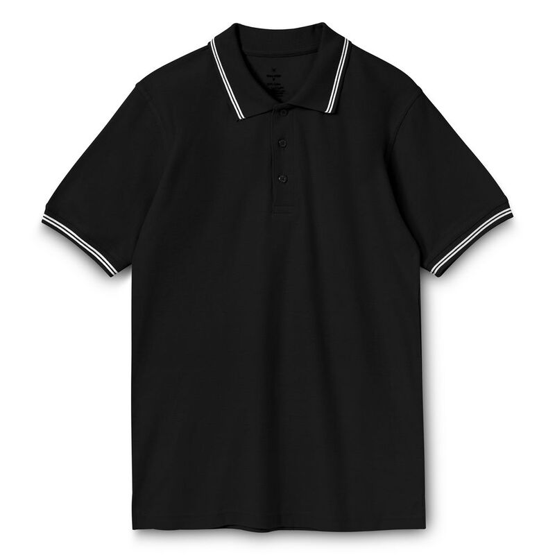 Рубашка поло Virma Stripes, черная, размер 3XL с логотипом