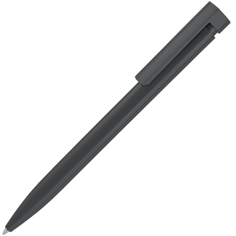 Ручка шариковая Liberty Polished, серая с логотипом