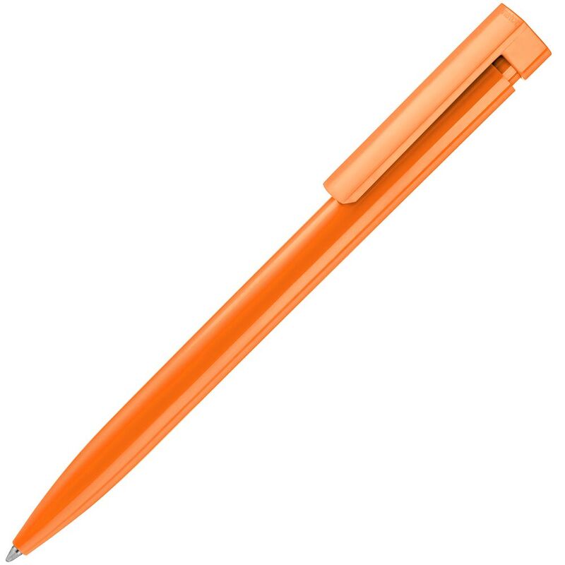 Ручка шариковая Liberty Polished, оранжевая с логотипом
