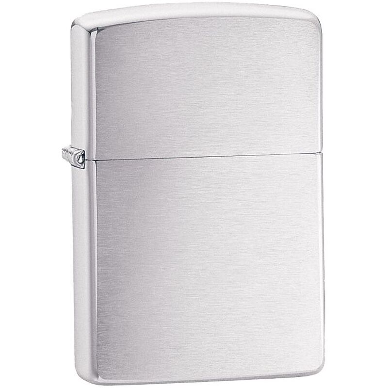 Зажигалка Zippo Armor Brushed, матовая серебристая с логотипом