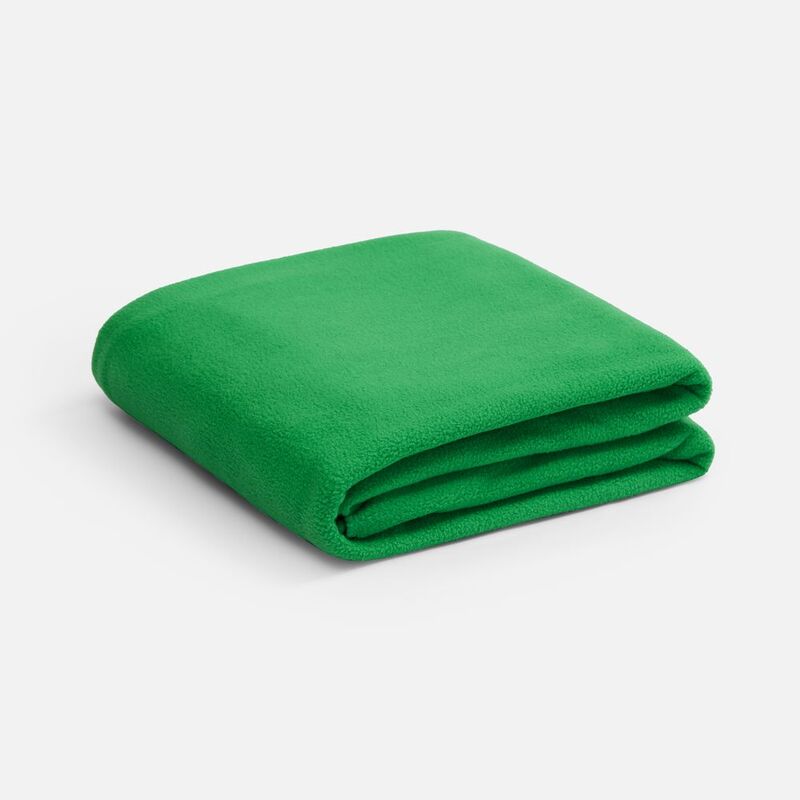 Флисовый плед Warm&Peace XL, зеленый с логотипом