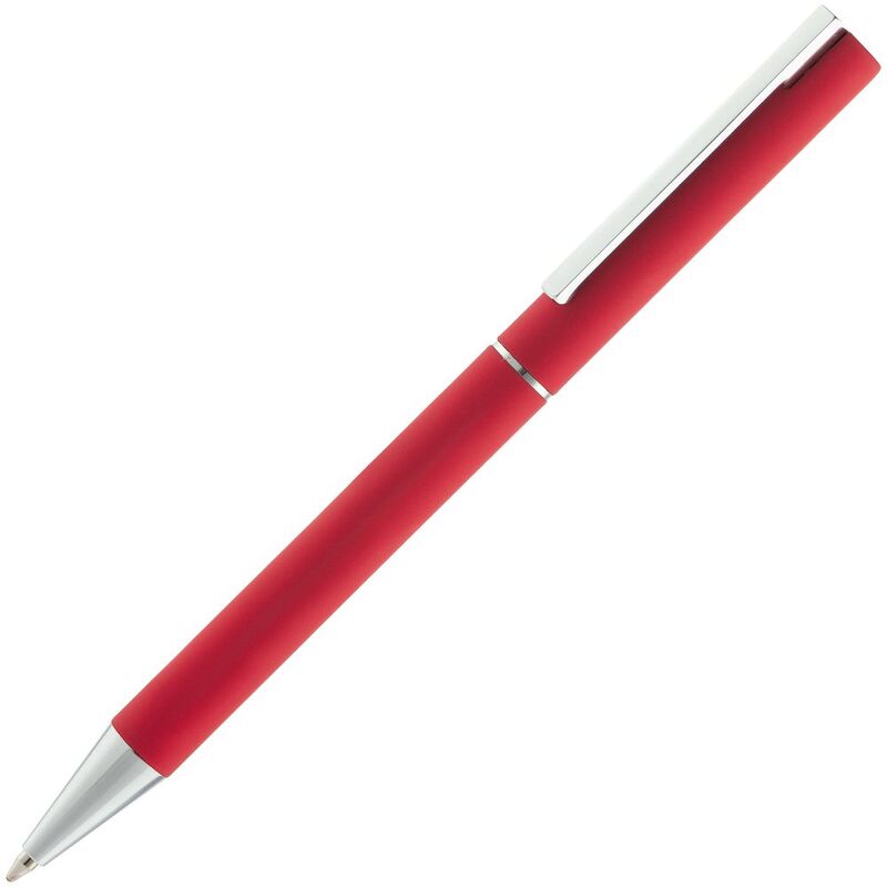 Ручка шариковая Blade Soft Touch, красная с логотипом