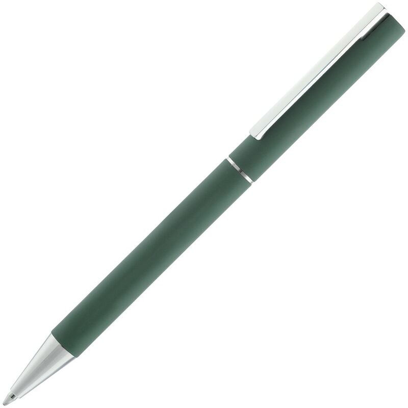 Ручка шариковая Blade Soft Touch, зеленая с логотипом
