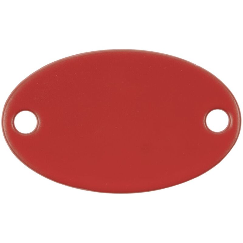 Шильдик металлический Alfa Oval, красный с логотипом