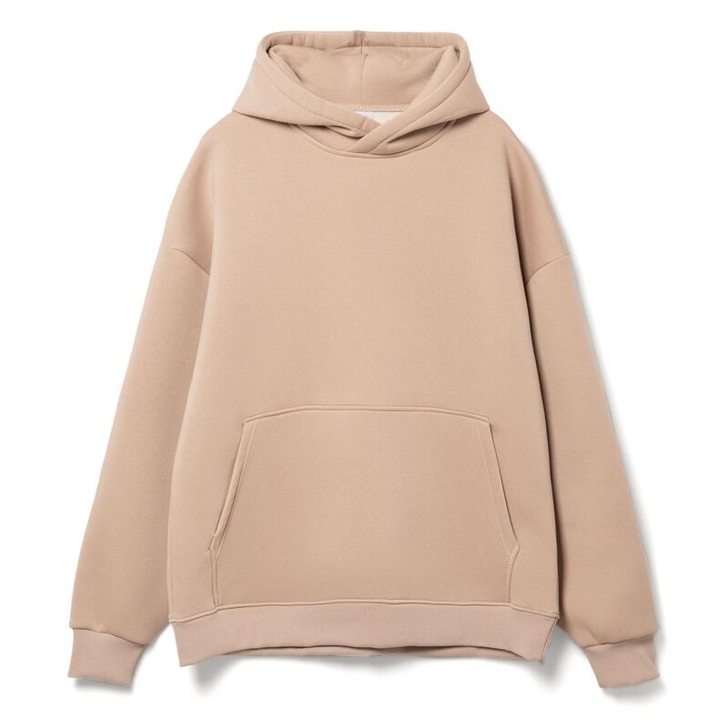 Худи Kulonga Oversize, бежевое, размер XS/S с логотипом