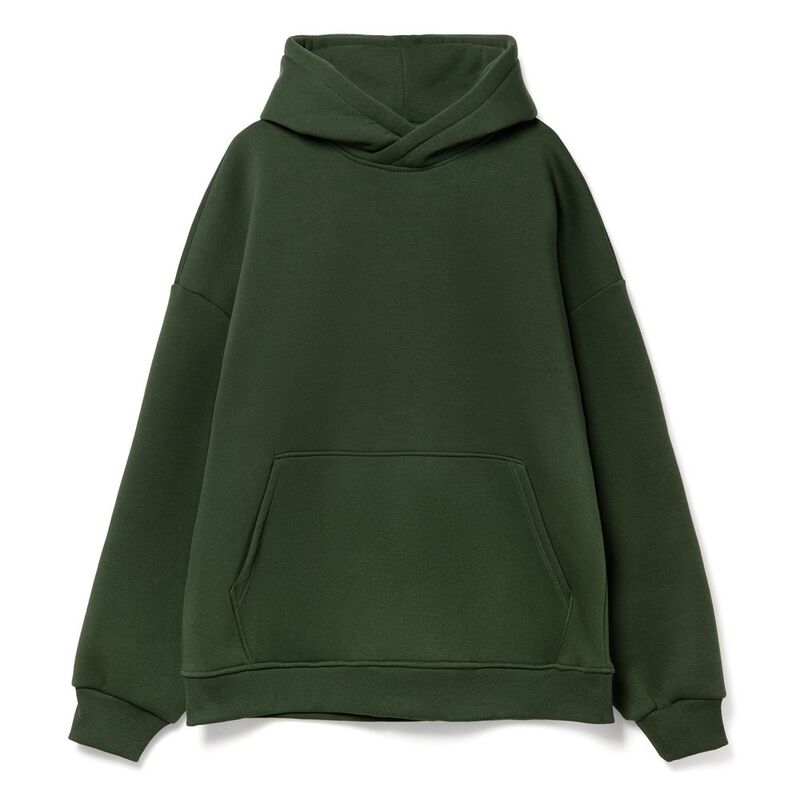 Худи Kulonga Oversize, темно-зеленое, размер 3XL/4XL с логотипом