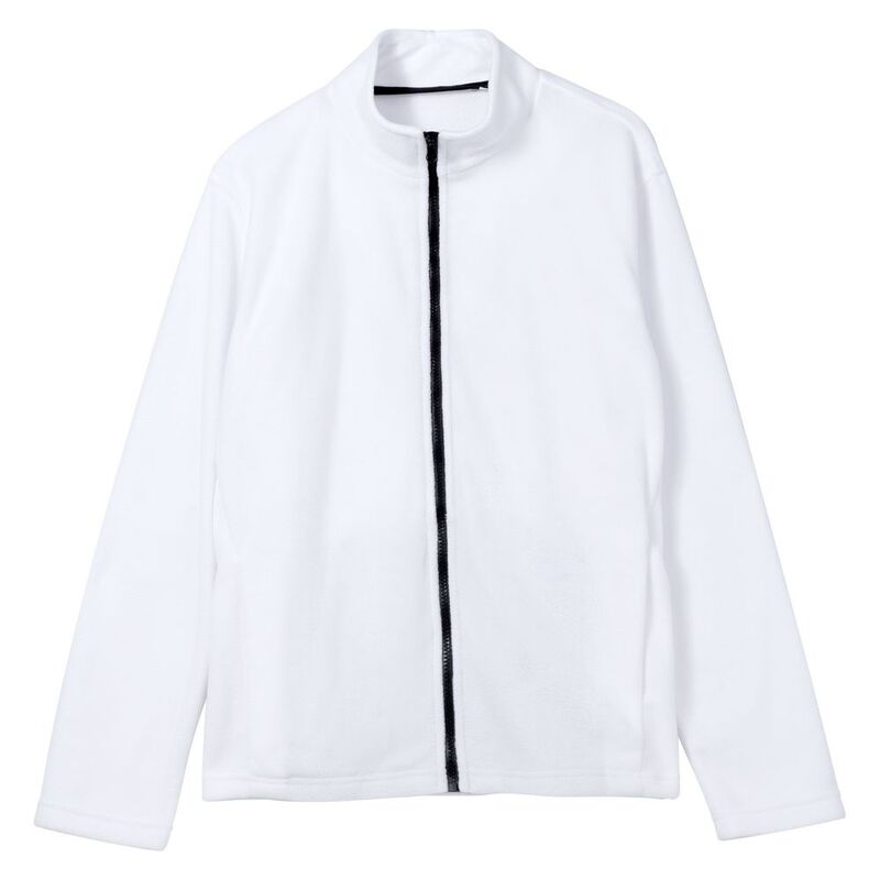 Куртка флисовая унисекс Manakin, белая, размер XS/S с логотипом