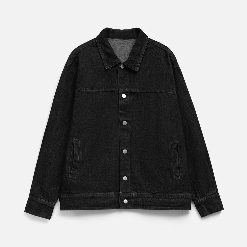 Куртка джинсовая O1, черная, размер XL/XXL с логотипом