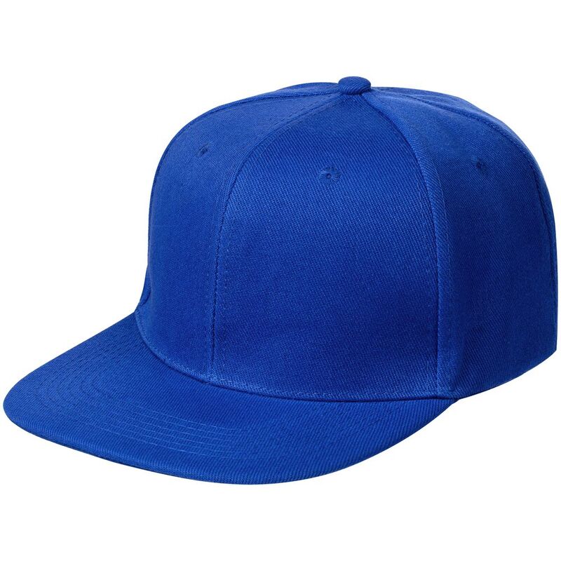 Бейсболка Snapback с прямым козырьком, ярко-синяя с логотипом