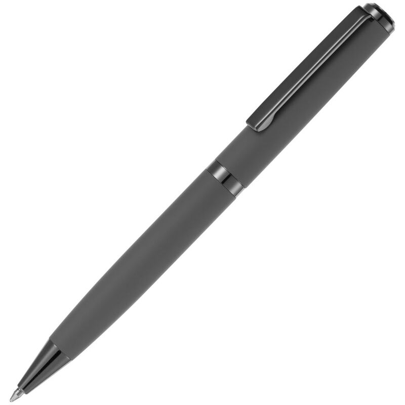 Ручка шариковая Inkish Gunmetal в футляре, серая с логотипом