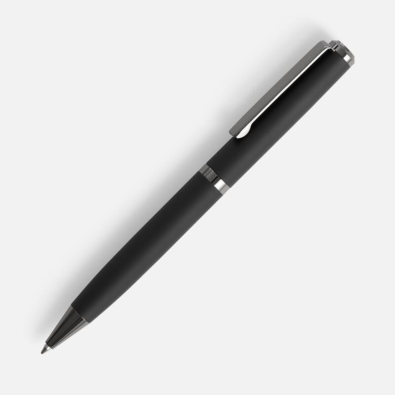 Ручка шариковая Inkish Gunmetal в футляре, черная с логотипом