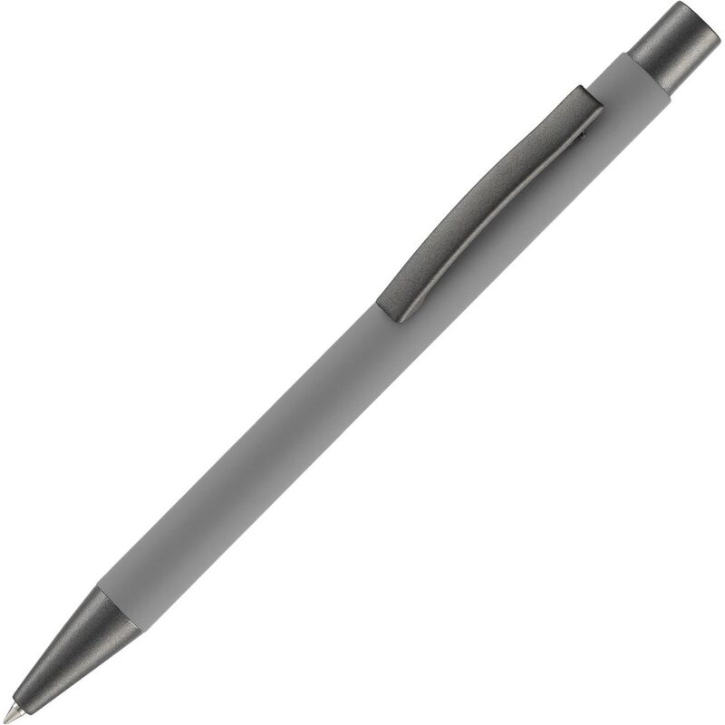 Ручка шариковая Atento Soft Touch, серая с логотипом