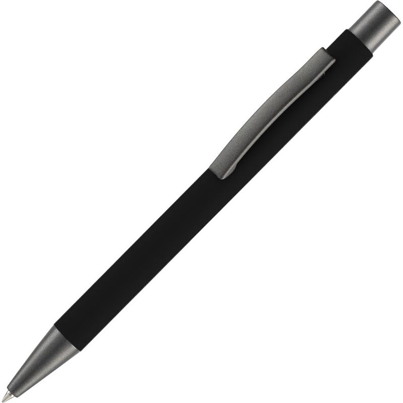 Ручка шариковая Atento Soft Touch, черная с логотипом