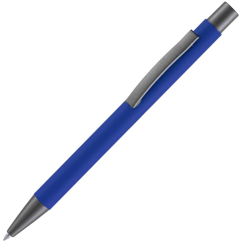 Ручка шариковая Atento Soft Touch, ярко-синяя с логотипом
