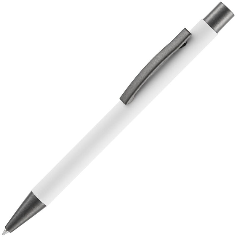 Ручка шариковая Atento Soft Touch, белая с логотипом