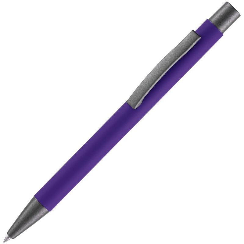 Ручка шариковая Atento Soft Touch, фиолетовая с логотипом