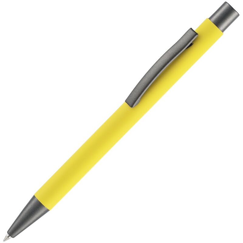 Ручка шариковая Atento Soft Touch, желтая с логотипом