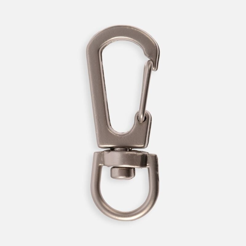 Застежка-карабин Snap Hook, S, серебристая с логотипом