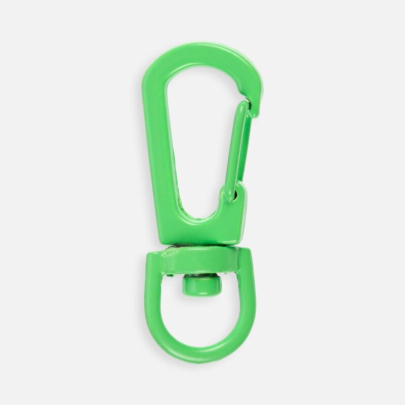 Застежка-карабин Snap Hook, S, зеленый неон с логотипом