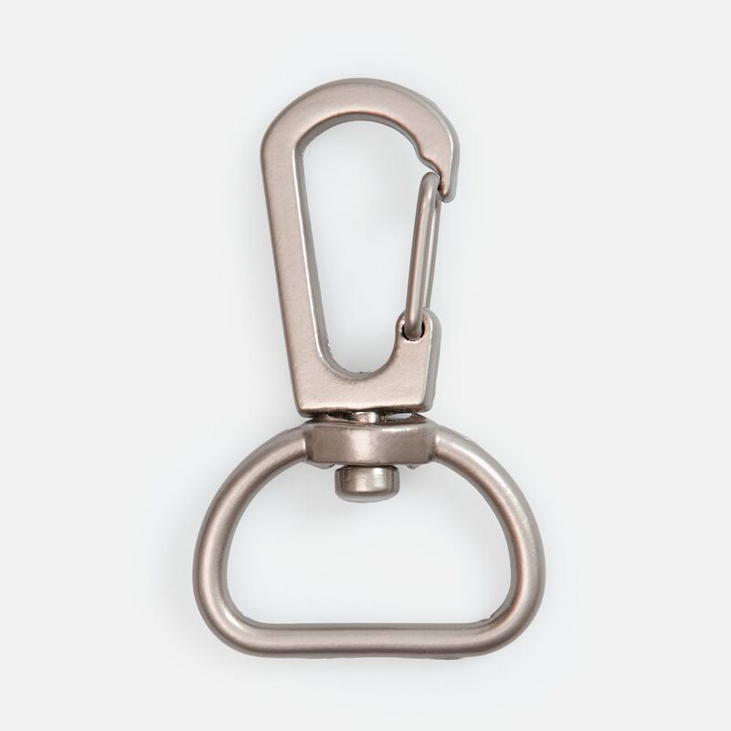 Застежка-карабин Snap Hook, M, серебристая с логотипом