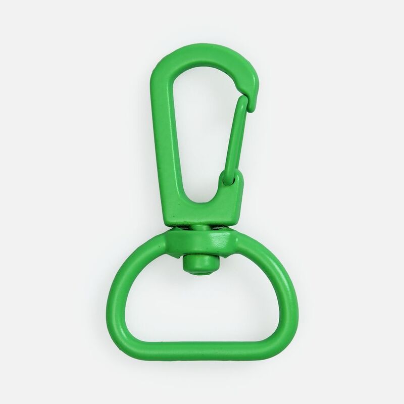 Застежка-карабин Snap Hook, M, зеленый неон с логотипом