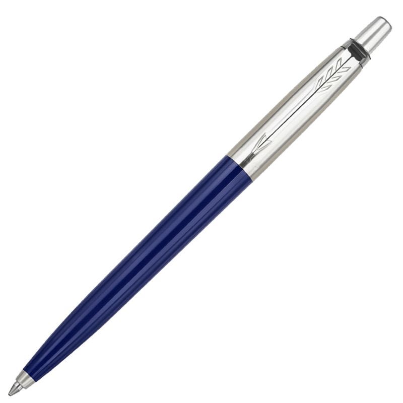Ручка шариковая Parker Jotter Originals Navy Blue Chrome CT, темно-синяя с логотипом