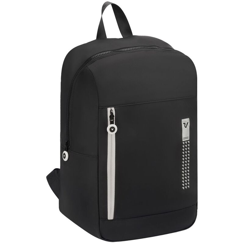 Складной рюкзак Compact Neon, черный с белым с логотипом