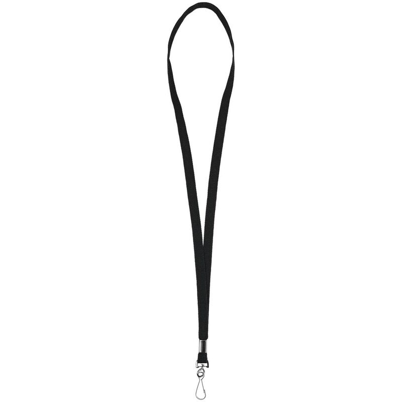 Лента с карабином Colorplan, черная с логотипом