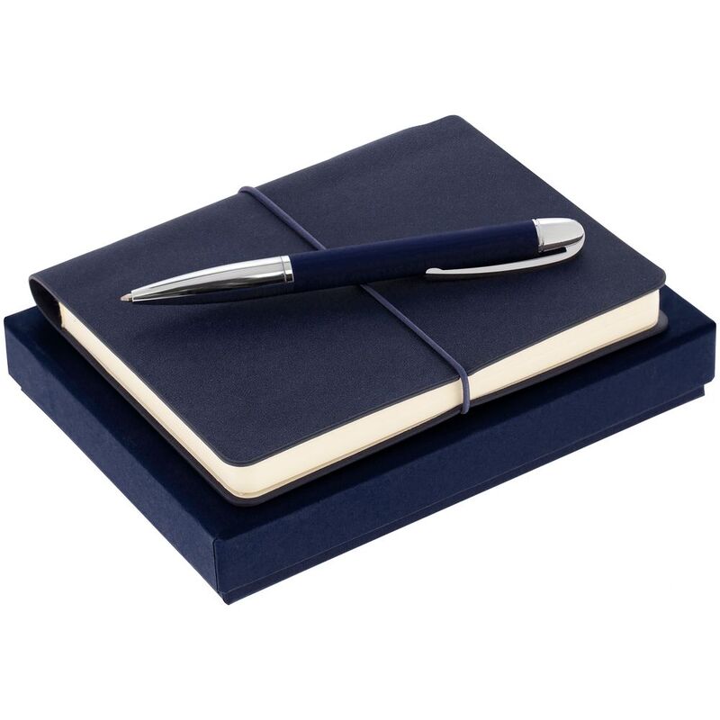 Набор Business Diary Mini, синий с логотипом