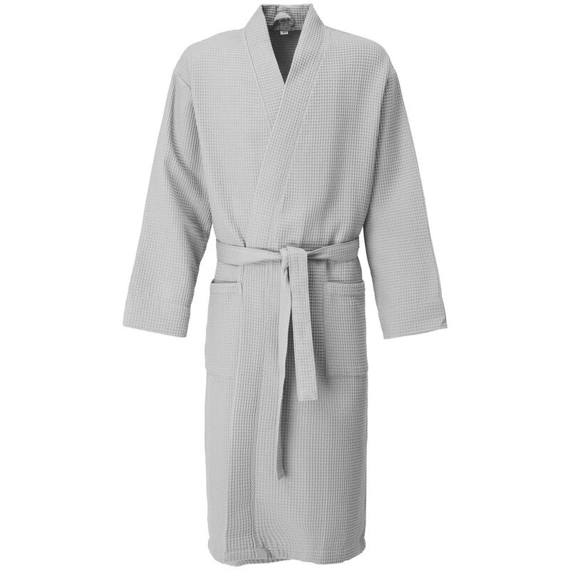 Халат вафельный Kimono, светло-серый, размер XL/XXL с логотипом
