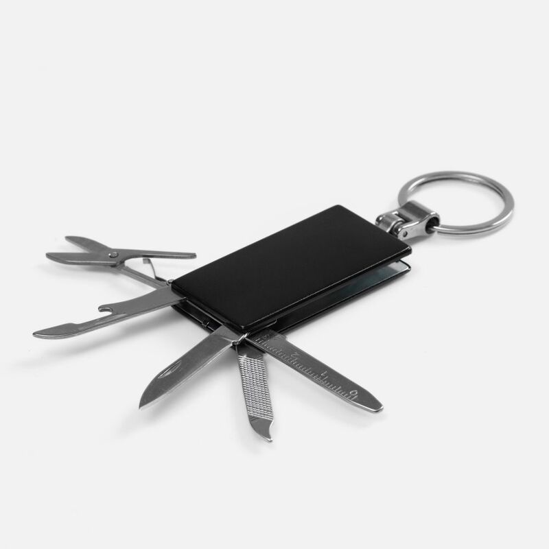 Брелок-мультитул Toolful, черный с логотипом