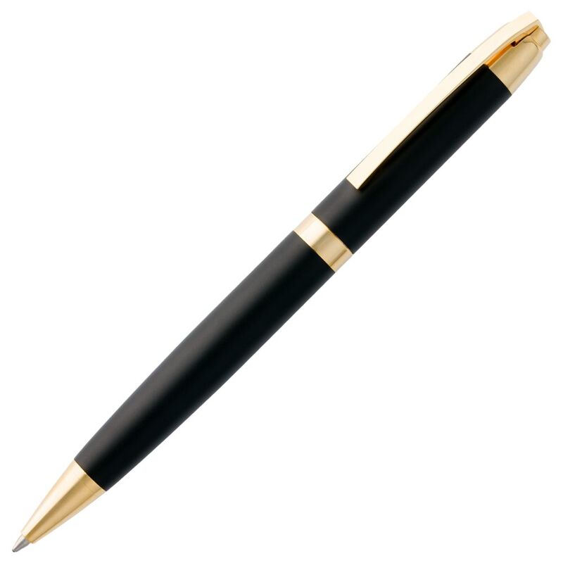 Ручка шариковая Razzo Gold, ver.2, черная с логотипом