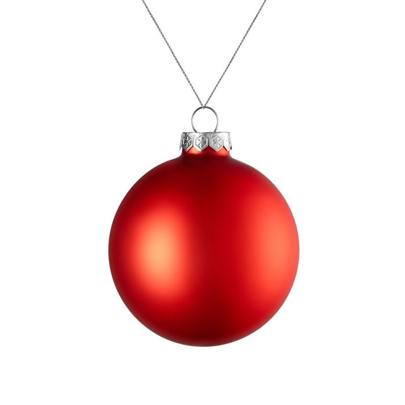 Елочный шар Finery Matt, 8 см, матовый красный с логотипом
