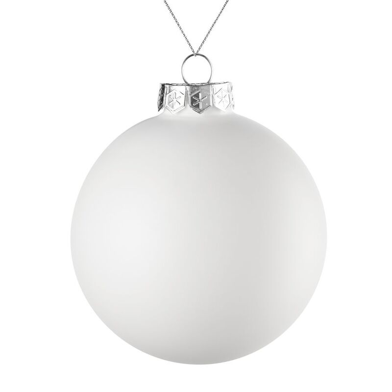 Оформительский шар Finery, 10 см, матовый белый с логотипом