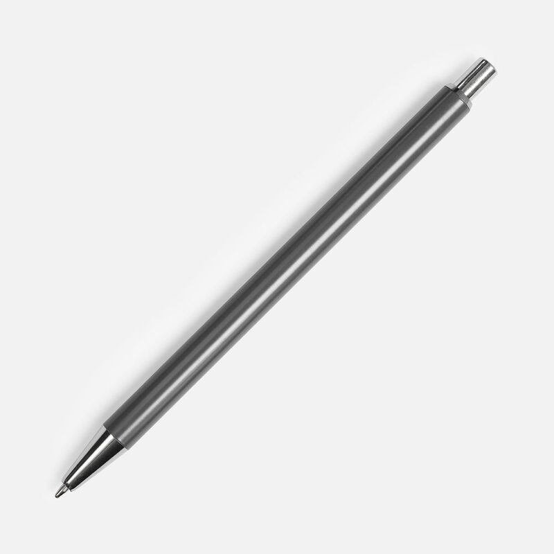 Ручка шариковая Slim Beam, серая с логотипом