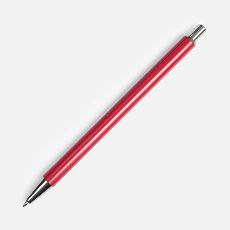 Ручка шариковая Slim Beam, красная с логотипом