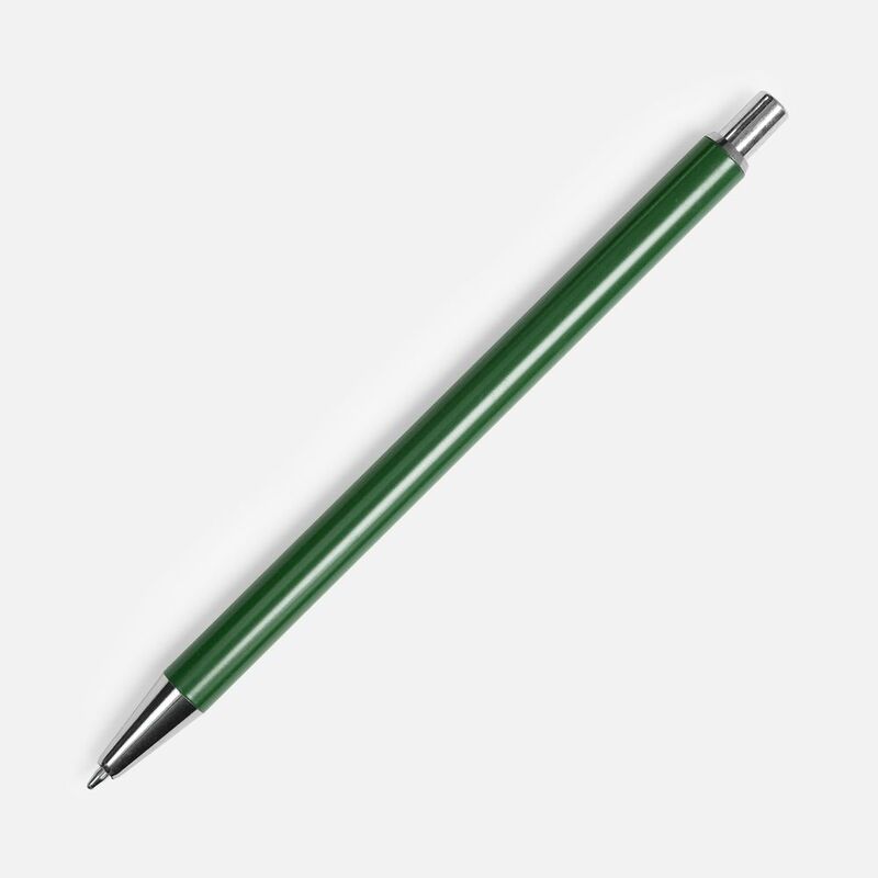 Ручка шариковая Slim Beam, зеленая с логотипом