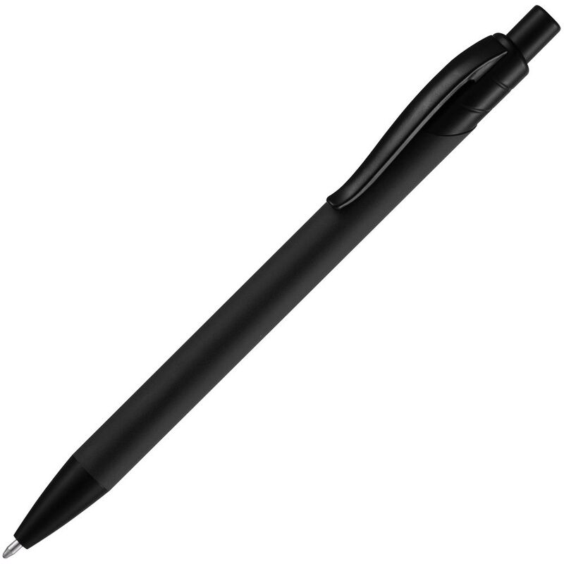 Ручка шариковая Undertone Black Soft Touch, черная с логотипом
