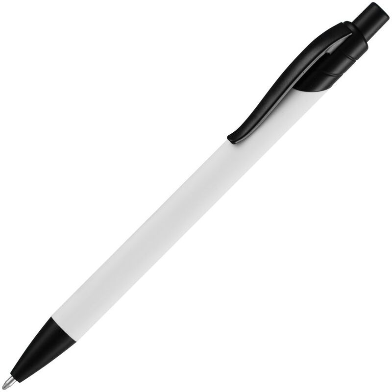 Ручка шариковая Undertone Black Soft Touch, белая с логотипом