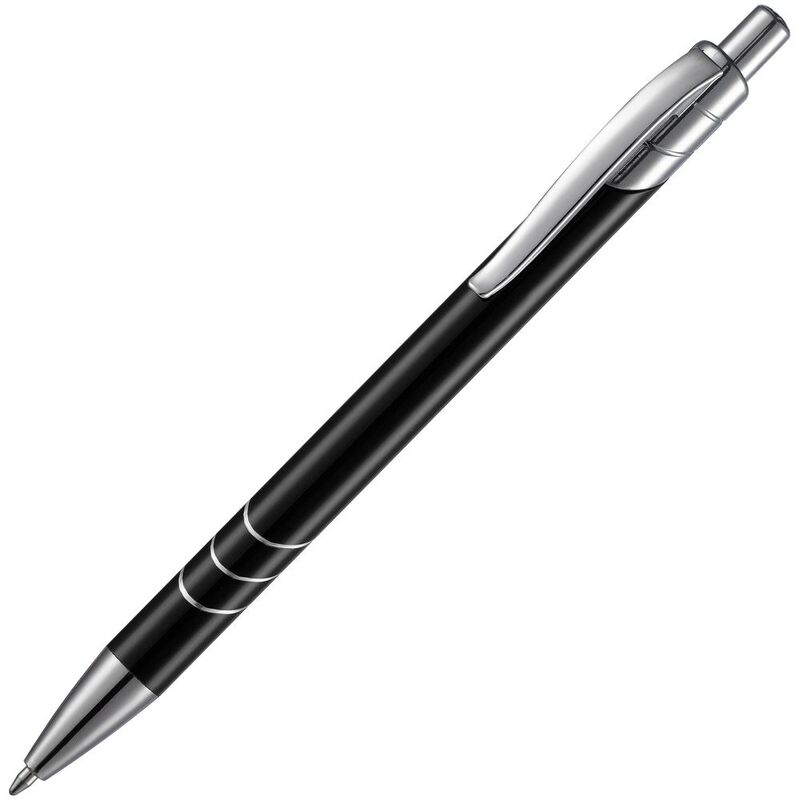 Ручка шариковая Undertone Metallic, черная с логотипом
